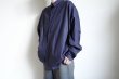 画像13: FOLL       washed broad daily shirt・navy (13)