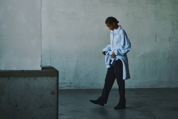 画像6: FOLL       superfine cotton sweat halfzip・blue (6)