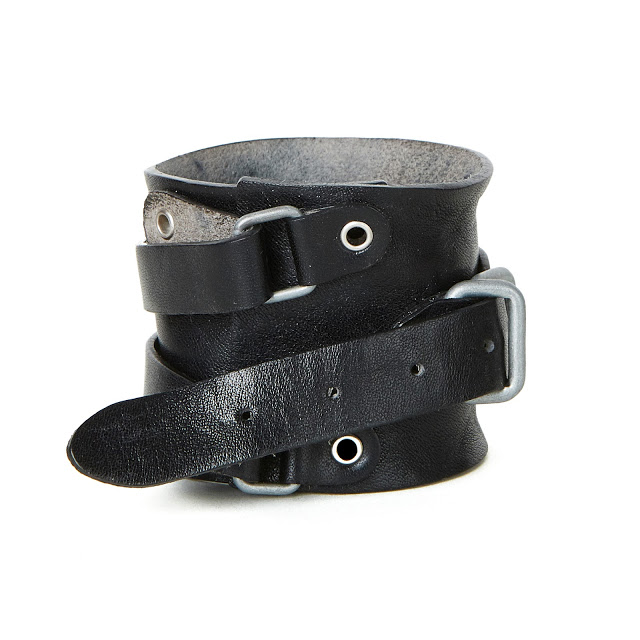 PEEL&LIFT leather wrist strap レザーリストバンド・black