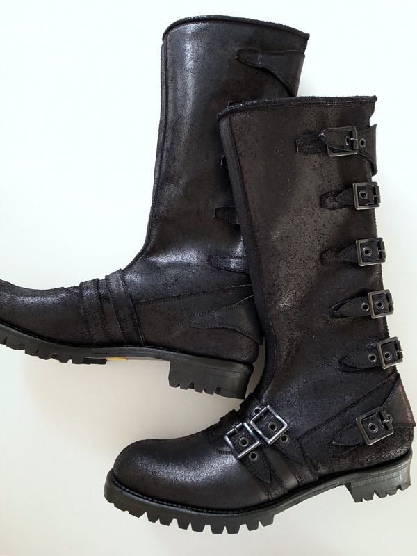 black means Leather Strap Boots black suede - tity