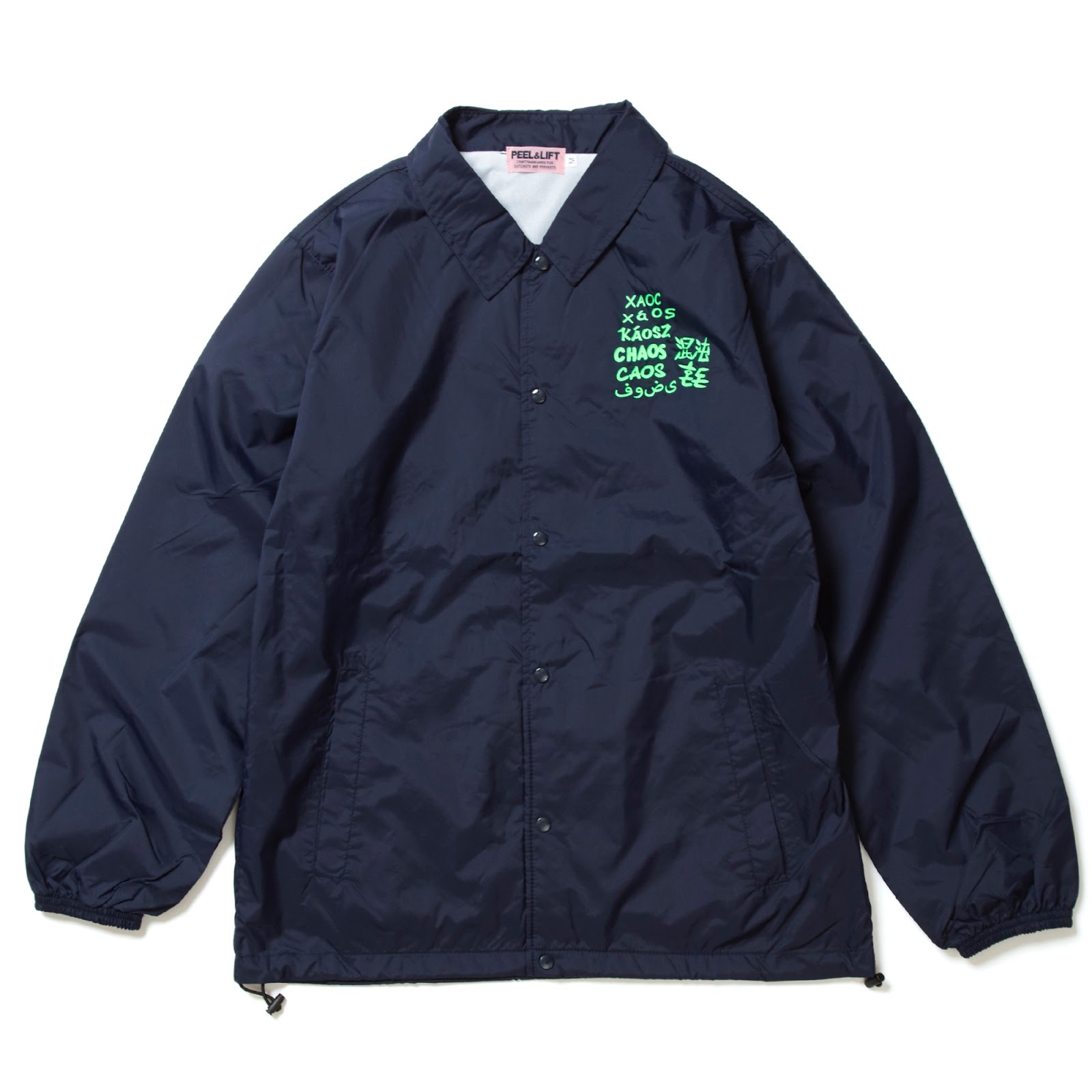 PEEL&LIFT 混沌 coach jacket プリントコーチジャケット・ネイビー - tity