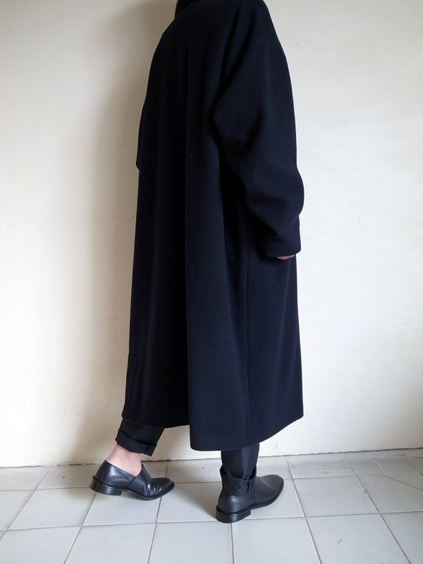 Dulcamara ウールモッサーBIGコート/NAVY