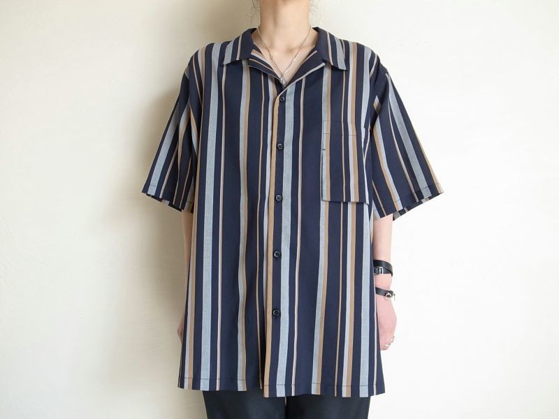 yoke MULTI STRIPE OPEN COLLAR SHIRTS S/S | capacitasalud.com