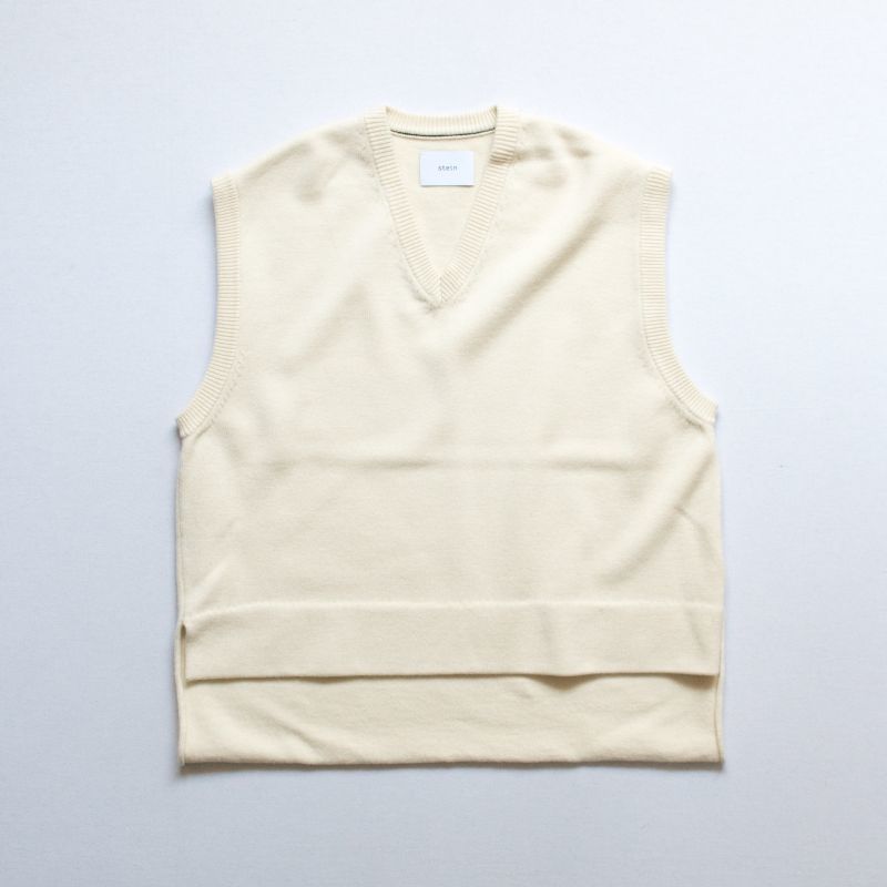 stein BACK DOUBLE KNIT VEST・OFF WHITE - tity