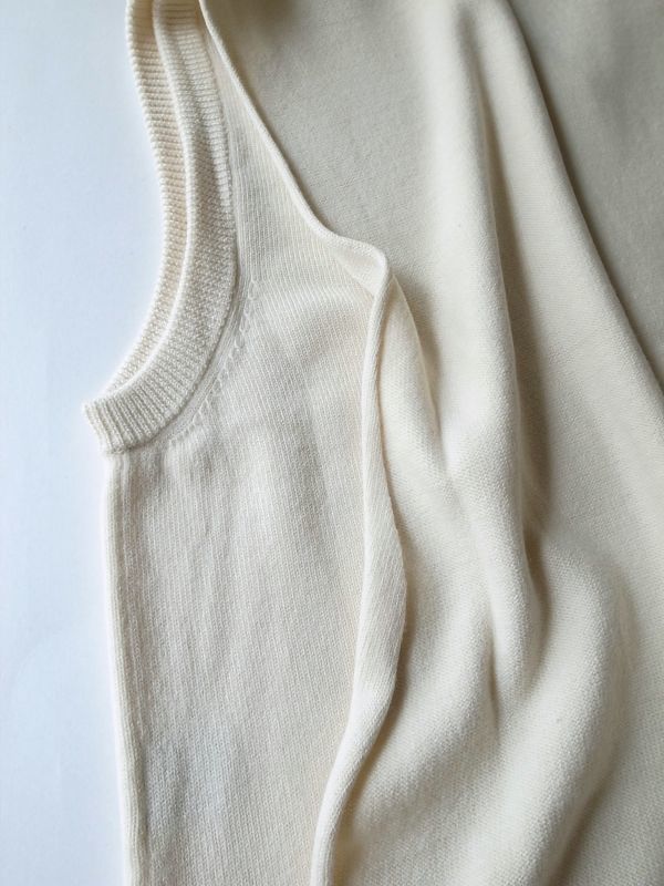 stein BACK DOUBLE KNIT VEST・OFF WHITE - tity