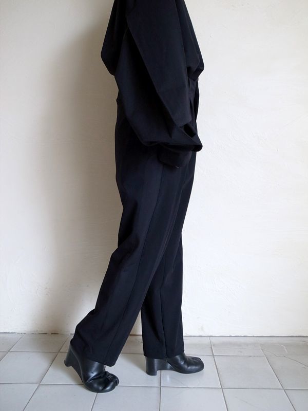 stein ONE TUCK TRACK EASY TROUSERS・BLACK - tity