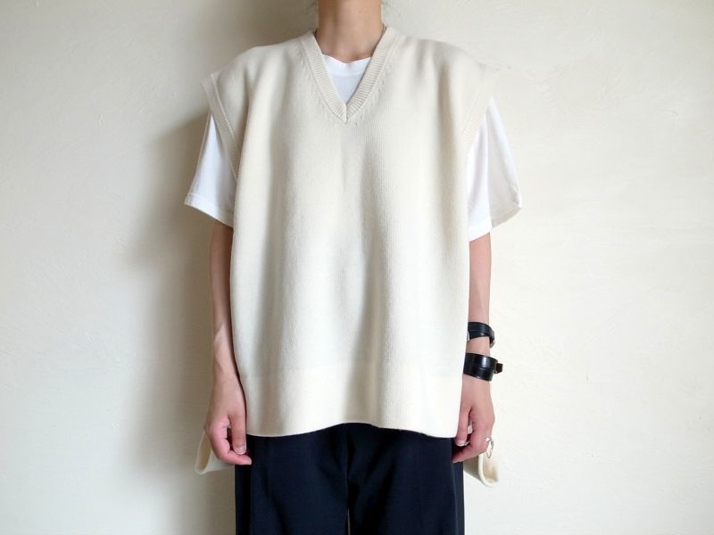 stein BACK DOUBLE KNIT VEST・OFF WHITE - tity