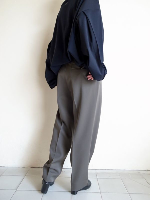 stein 19aw ex wide trousers BR.Khaki-