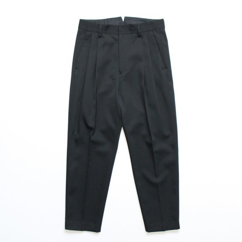 stein TWO TUCK WIDE TROUSERS・BLACK