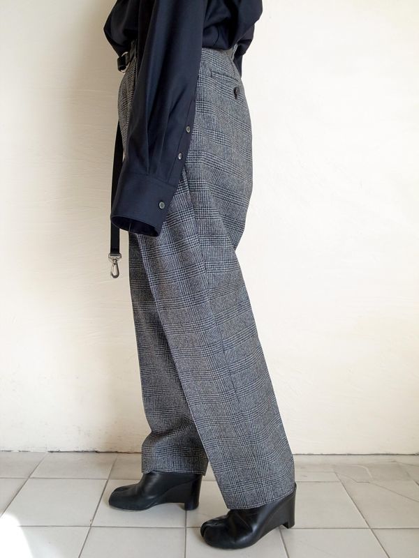 stein TWO TUCK WIDE TROUSERS・GLEN CHECK - tity