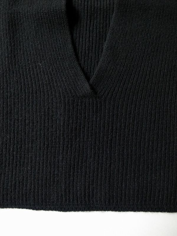 stein LAY DEEP V NECK KNIT LS・BLACK - tity