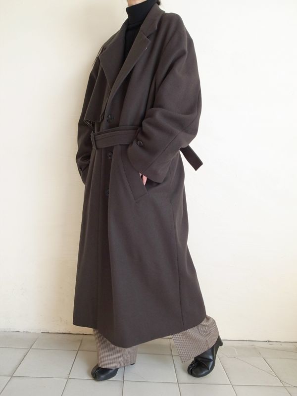 帯電防止処理加工 希少 stein LAY CHESTER COAT DARK NAVY L