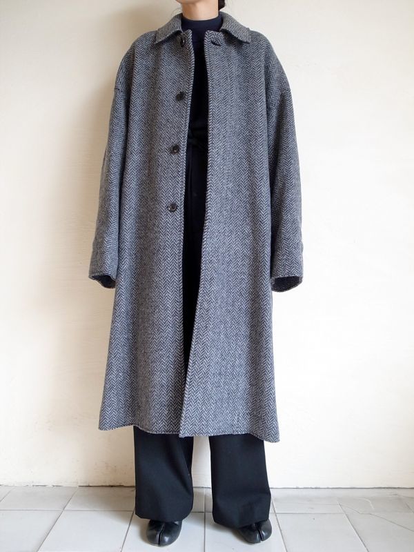 YOKE Double Jquard Collar Bal Knit Coat