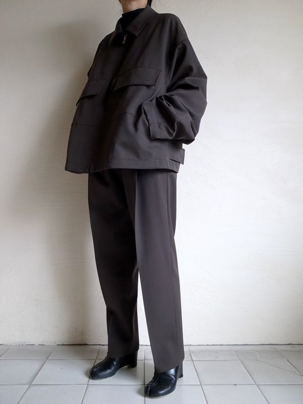 stein wide tapered trousers_a brown