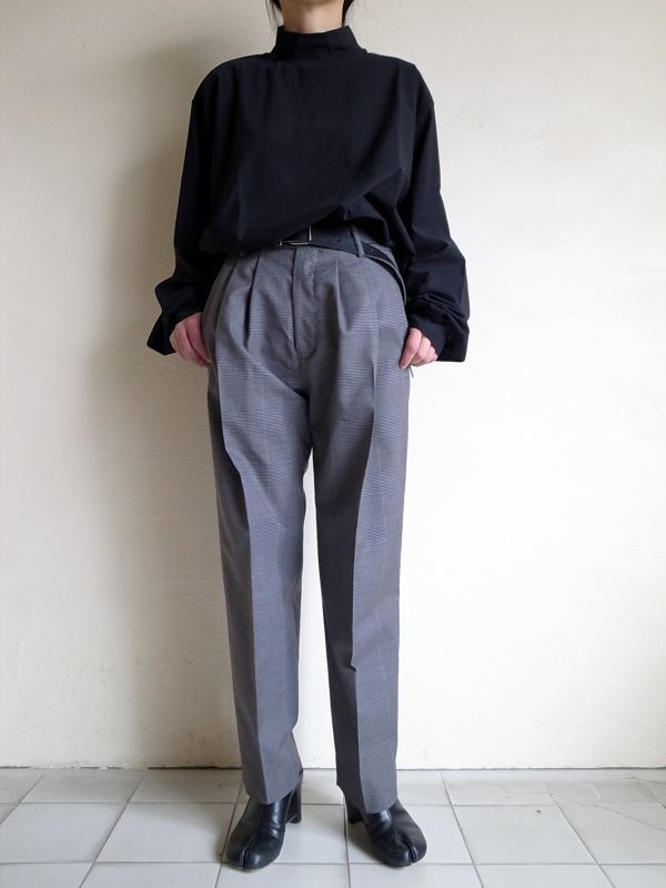 stein WIDE TAPERED TROUSERS_A・GLEN CHECK - tity