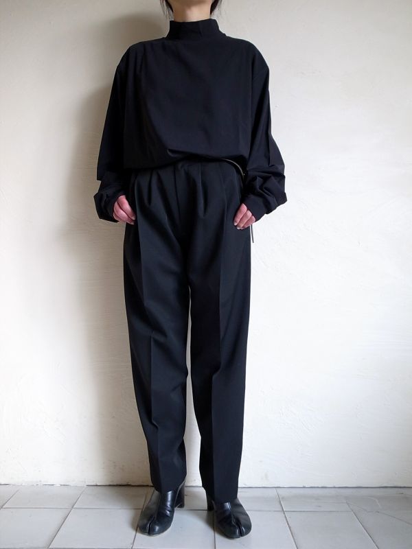 stein OVERSIZED HIGH NECK LS・BLACK - tity