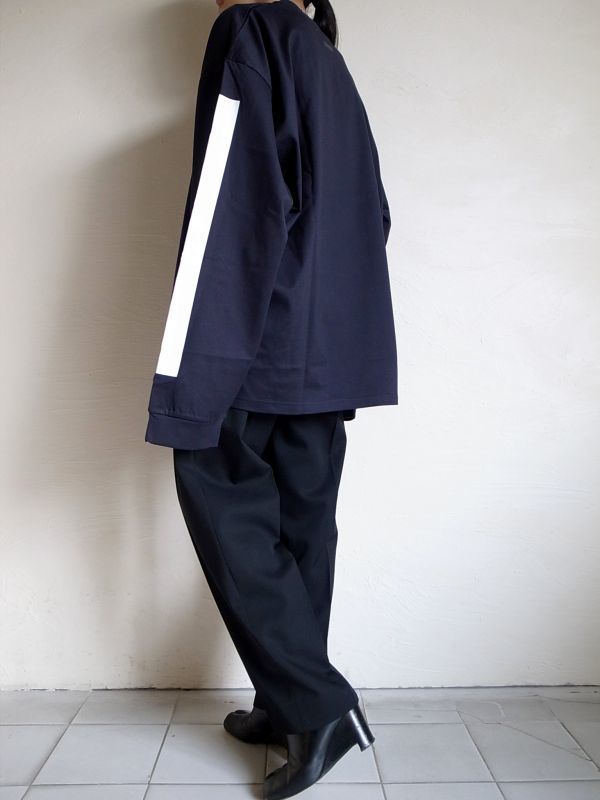 stein OVERSIZED LONG SLEEVE TEE_A・DARK NAVY - tity