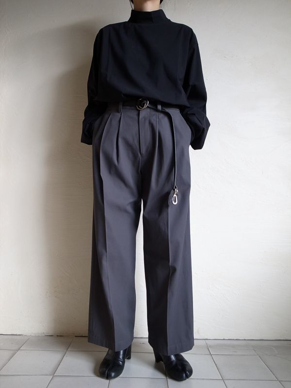 stein WIDE STRAIGHT TROUSERS・DE.TAUPE
