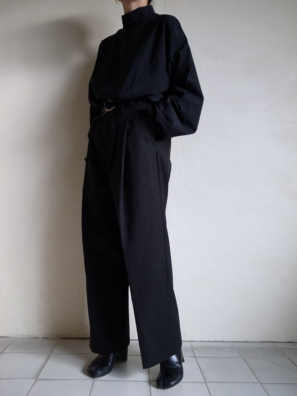 stein 20ss WIDE STRAIGHT TROUSERS・BLACK