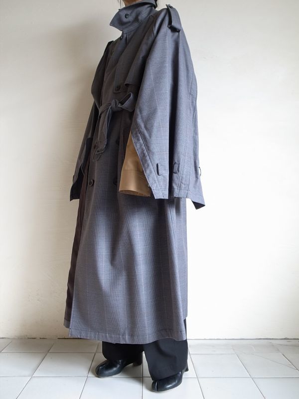 stein DOUBLE SHADE TRENCH COAT・GLEN CHECK - tity