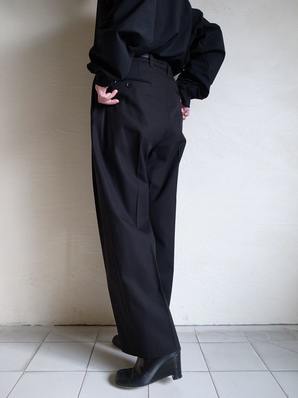 stein WIDE STRAIGHT TROUSERS・BLACK - tity