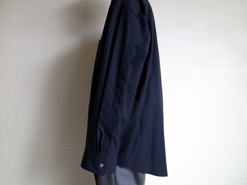 stein FLY FRONT SLEEVE OVERSIZED SHIRT・MID NIGHT - tity