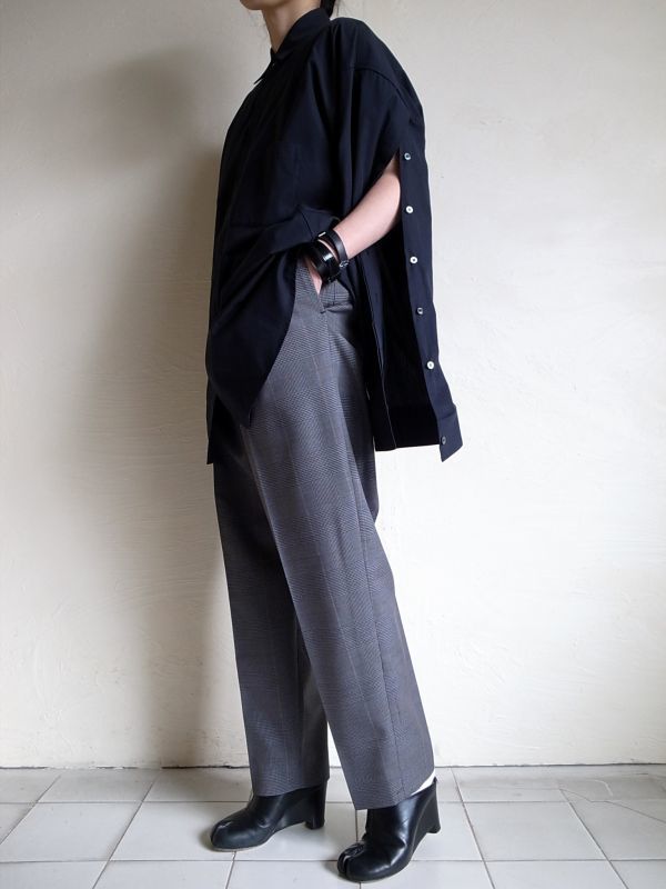 stein FLY FRONT SLEEVE OVERSIZED SHIRT・MID NIGHT - tity