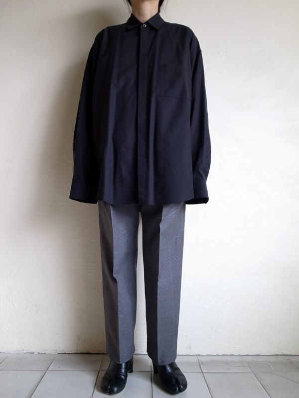 stein FLY FRONT SLEEVE OVERSIZED SHIRT・BLACK - tity