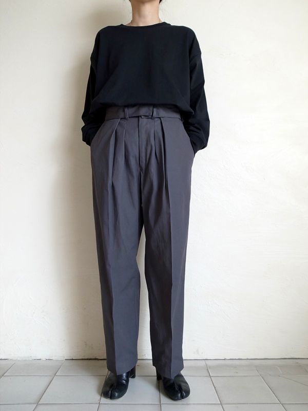 stein DOUBLE WAIST WIDE TROUSERS・DE.TAUPE - tity