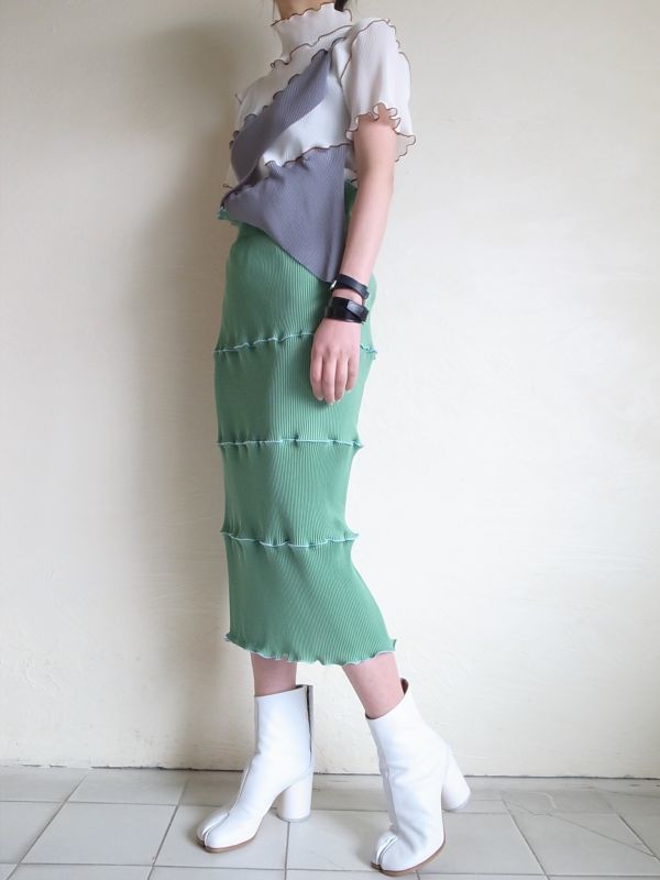 kotoha yokozawa コトハヨコザワ pleats skirt・GREEN - tity