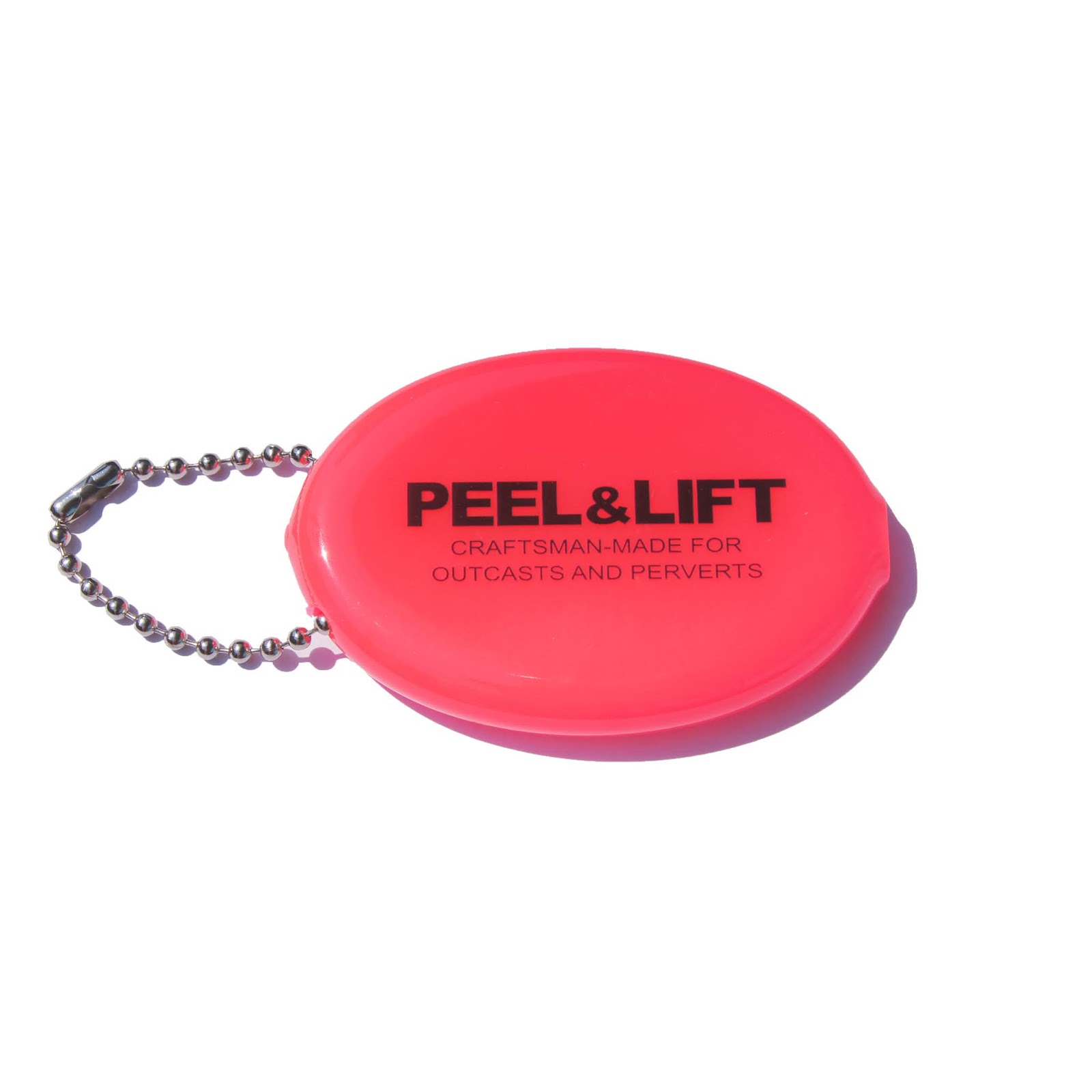 Peel Lift Vinyl Coin Holder ロゴ入りコインケース ネオンピンク Tity