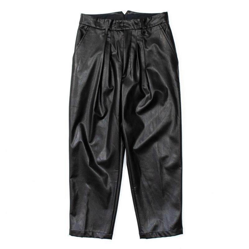 stein EX WIDE TAPERED TROUSERS・LEATHER - tity