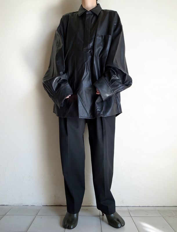 stein OVERSIZED PULL OVER SHIRT・LEATHER - tity