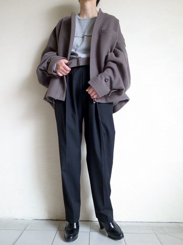 stein NO COLLAR BELTED JACKET・G.TAUPE - tity