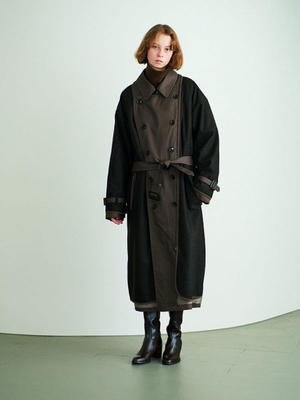 YOKE REVERSIBLE TRANCH COAT【SMOKY BROWN】