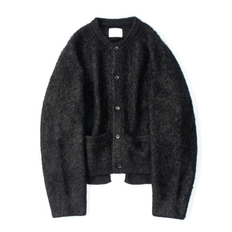 素材ウールstein / KID MOHAIR CARDIGAN(BLACK)