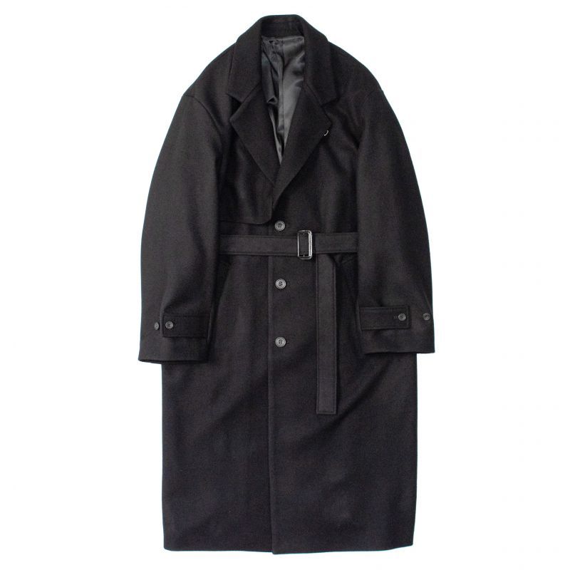 肩幅57stein 18aw lay chester coat BLACK