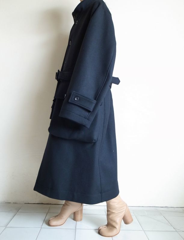 stein OVER SLEEVE STAND COLLAR COAT・BLACK - tity