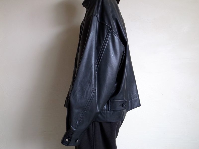stein OVER SLEEVE FAKE LEATHER JACKET・LEATHER