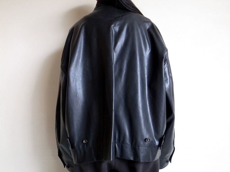 stein OVER SLEEVE FAKE LEATHER JACKET・LEATHER tity