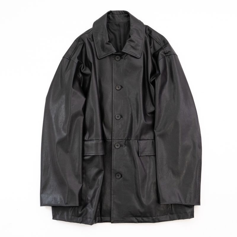 monkey time＞ PADDED FAKE/LTHR CAR COAT - レザージャケット