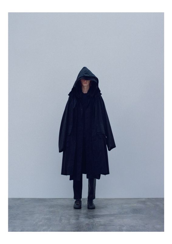 stein 21ss oversized layered hooded coat