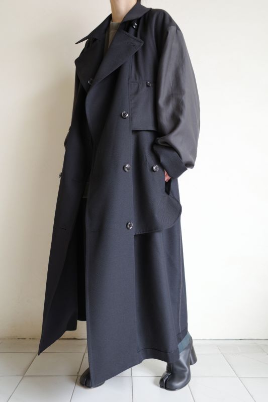 yoke ヨーク REVERSIBLE DOUBLE-BREASTED COAT・BLACK - tity
