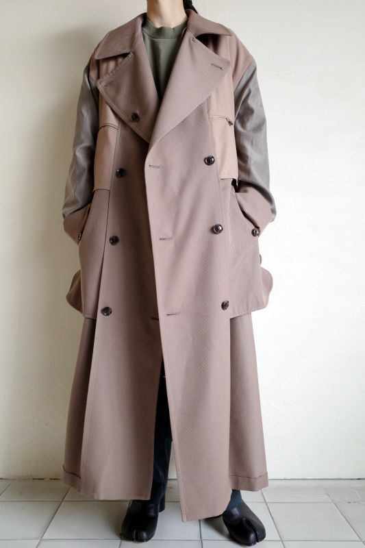 yoke ヨーク REVERSIBLE DOUBLE-BREASTED COAT・DUSTY TAUPE - tity