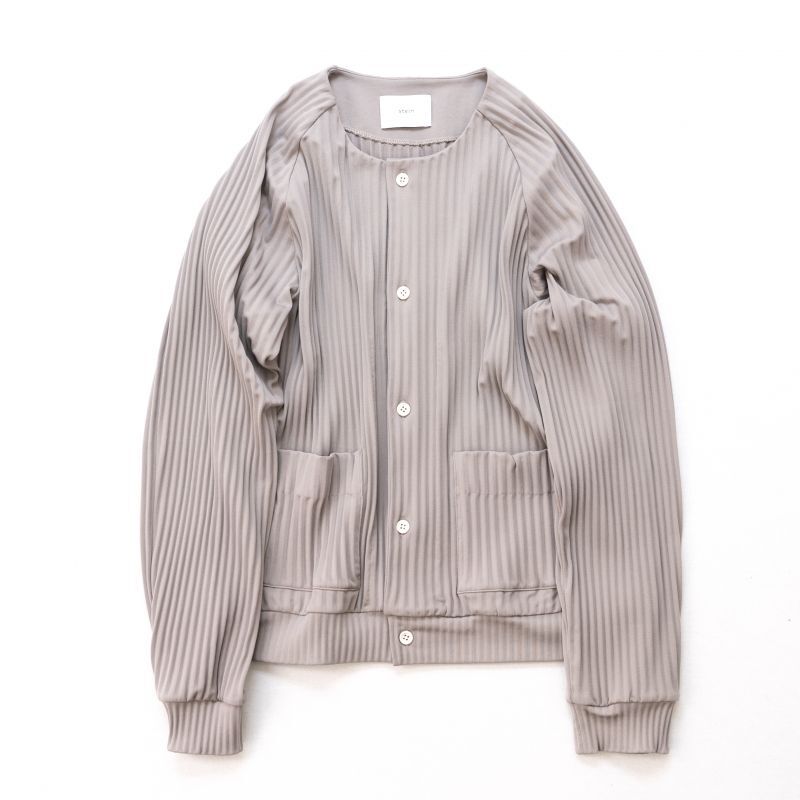 stein 21ss PLEATED KNIT CARDIGAN GREIGEトップス - カーディガン