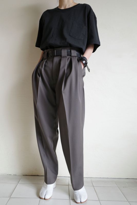 stein 21ss double wide trousers GR.khaki | www.talentchek.com