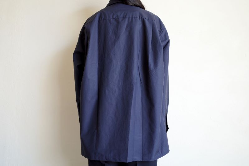 INTERIM インテリム 2-POCKETS OPEN COLLAR SHIRT・NAVY - tity