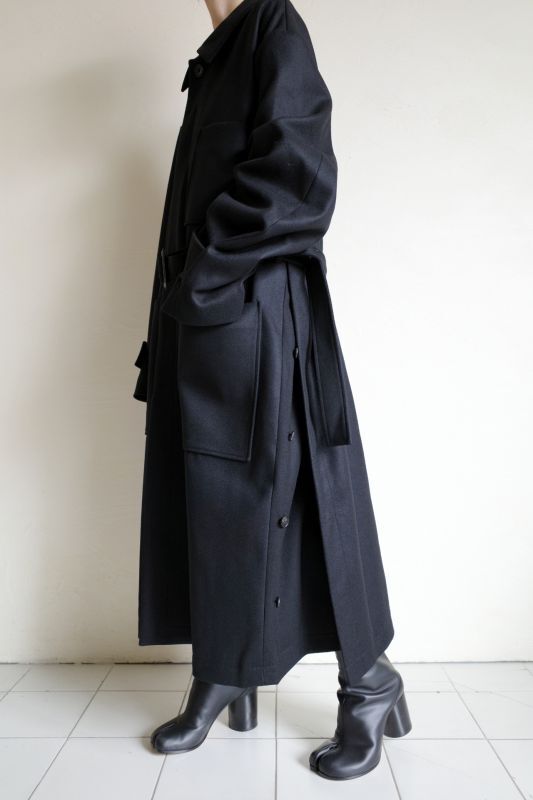 stein OVERSIZED DOUBLE BUTTON COAT・BLACK - tity
