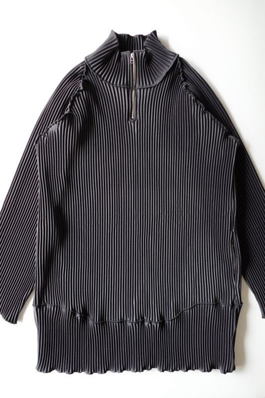 kotoha yokozawa コトハヨコザワ pleats zip up dress・black