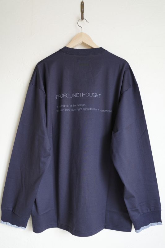 stein OVERSIZED LONG SLEEVE TEE COTTON- WORDS - ・DARK NAVY - tity